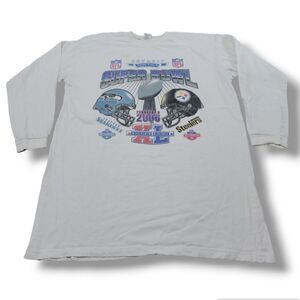 2006 Super Bowl 40 Shirt Size XL Steelers Vs Seahawks Graphic Print T-Shirt Flaw